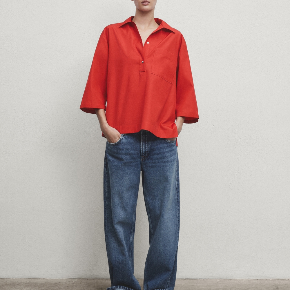 Massimo Dutti Red Polo Shirt